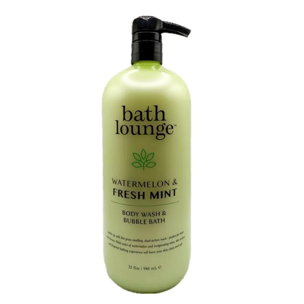 NEW bath lounge Watermelon & Fresh Mint Body Wash and Bubble Bath 32 fl oz